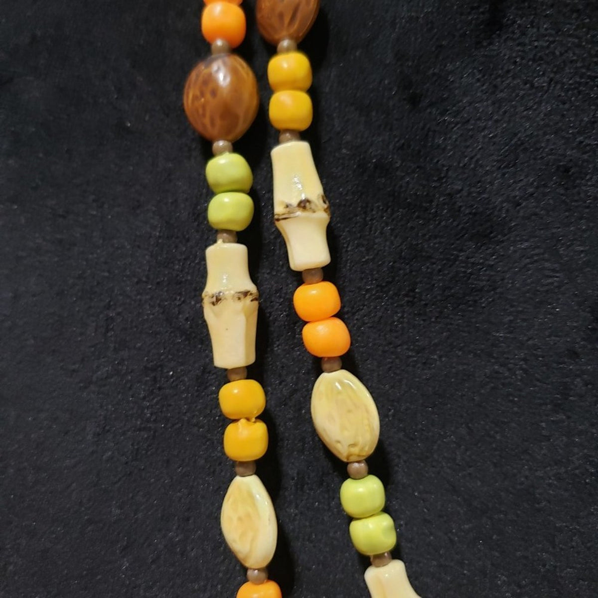 Women Fashion Double Strand Boho Style Old Mix Color African Glass Bead Necklace