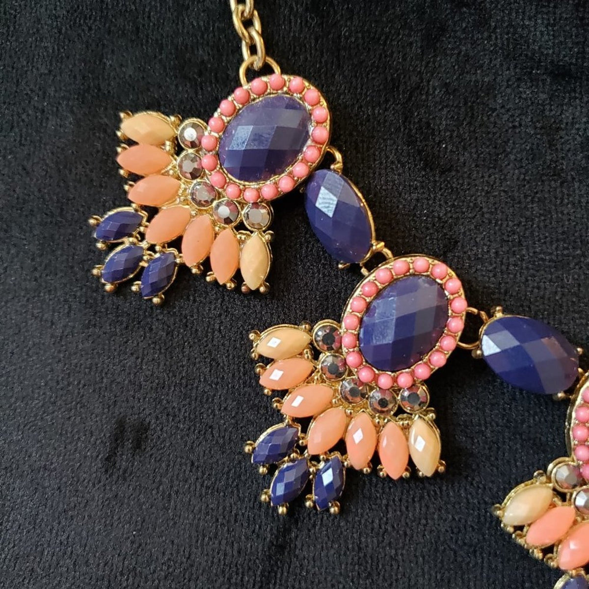 Womens Fashion Multi Small Stones Beaded Collar Necklace with Lobster Clasp