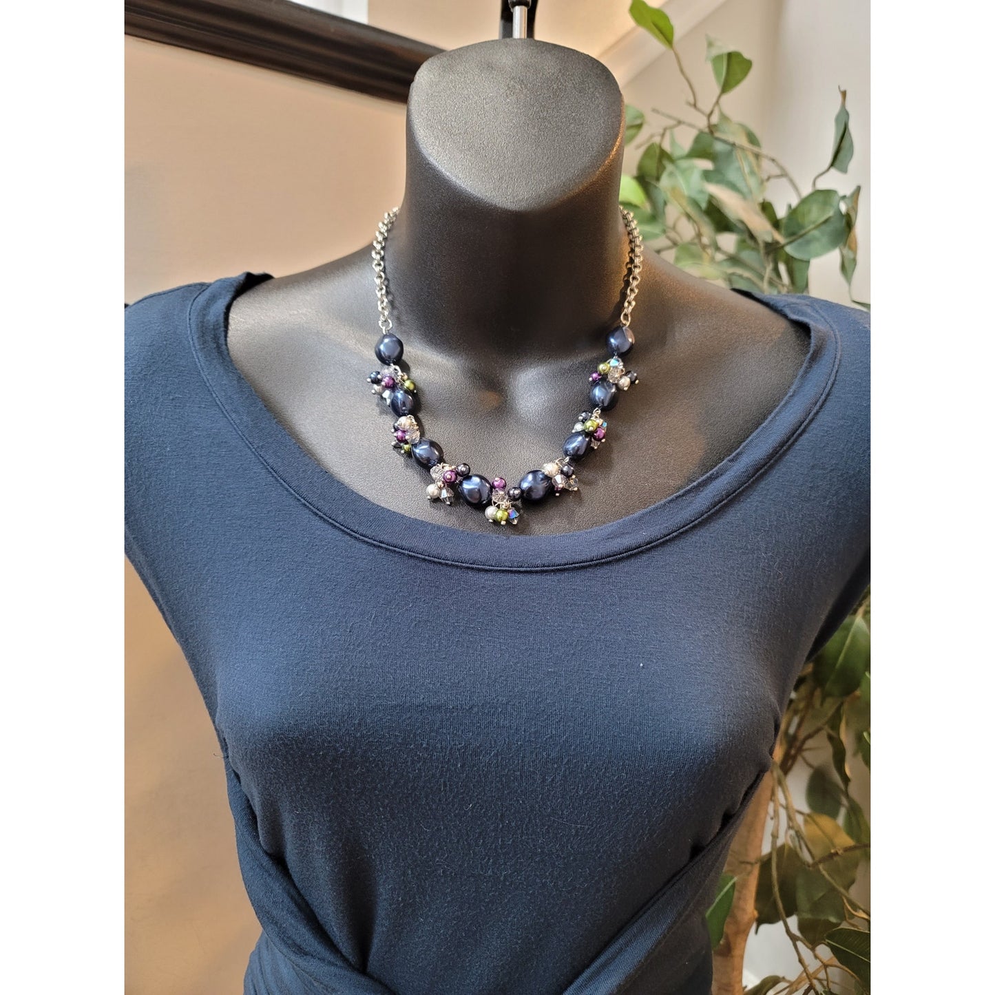 ASOS Midi Dress Womens Size 12 Navy Blue Ruched Waist Stretch Bodycon Elegant