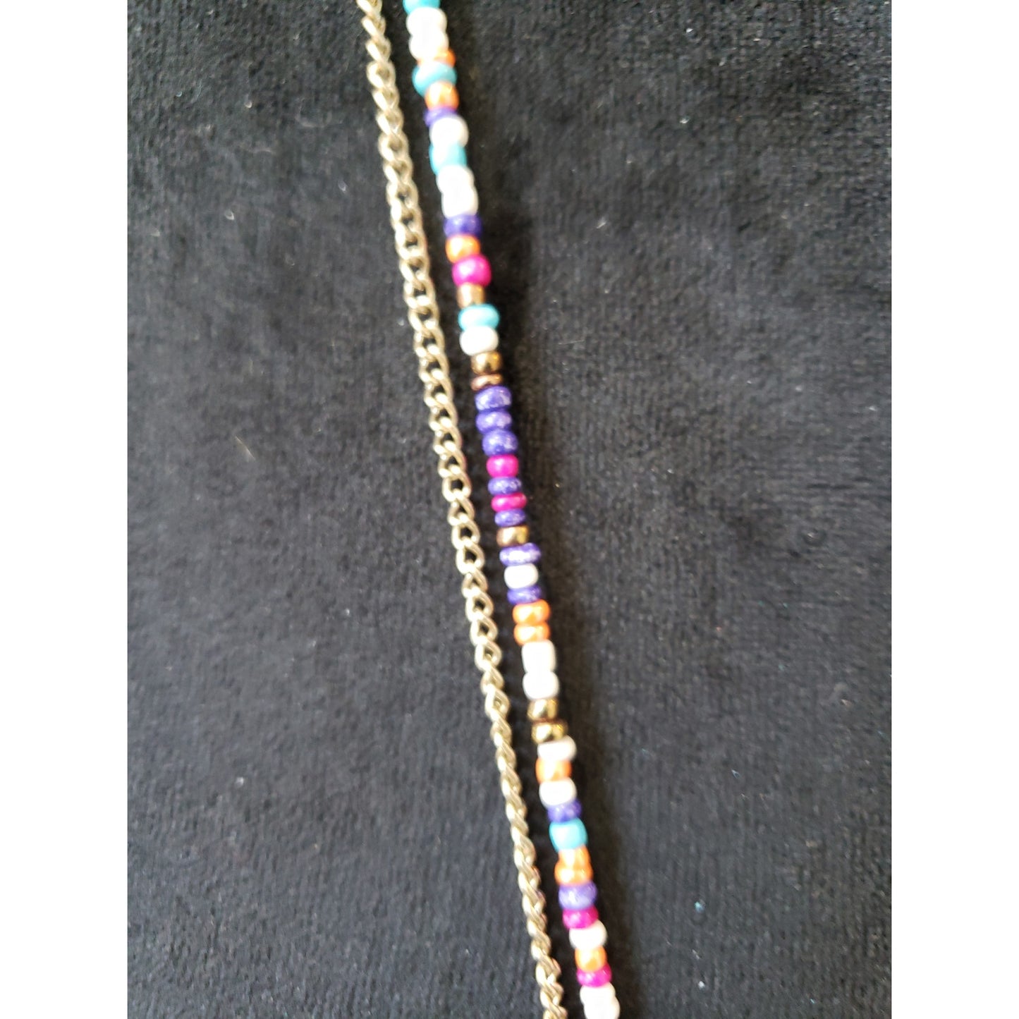 Women's Boho Beaded Tassel Necklace Long Multicolor Gold Chain Layered Jewelry