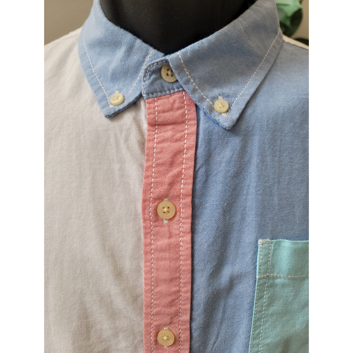 Arizona Jean Co. Button Down Shirt Men's XL Multicolor 100% Cotton Panel Design
