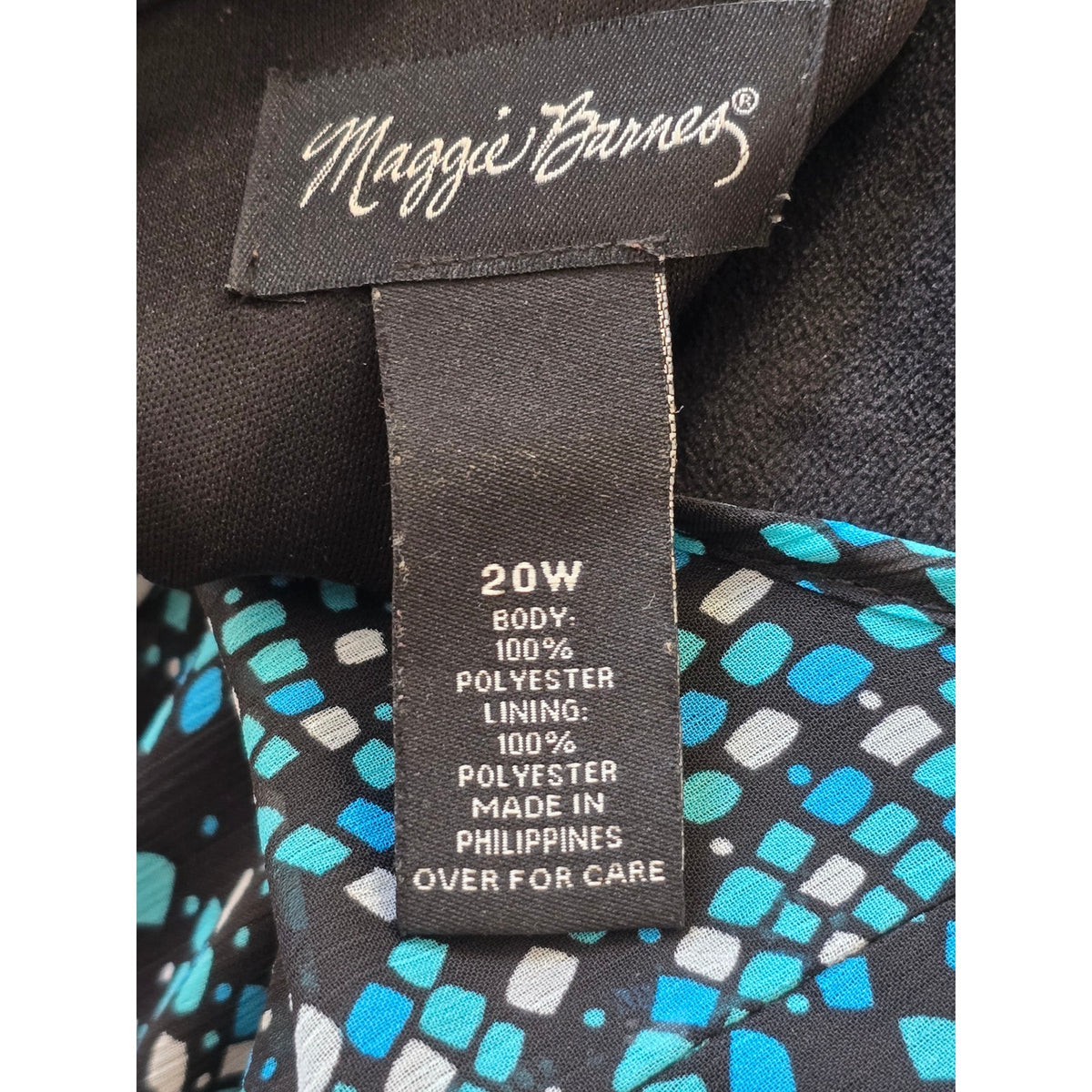 Maggie Barnes Shift Dress Women's SZ 20W Multicolor Geometric Back Zipper Lined