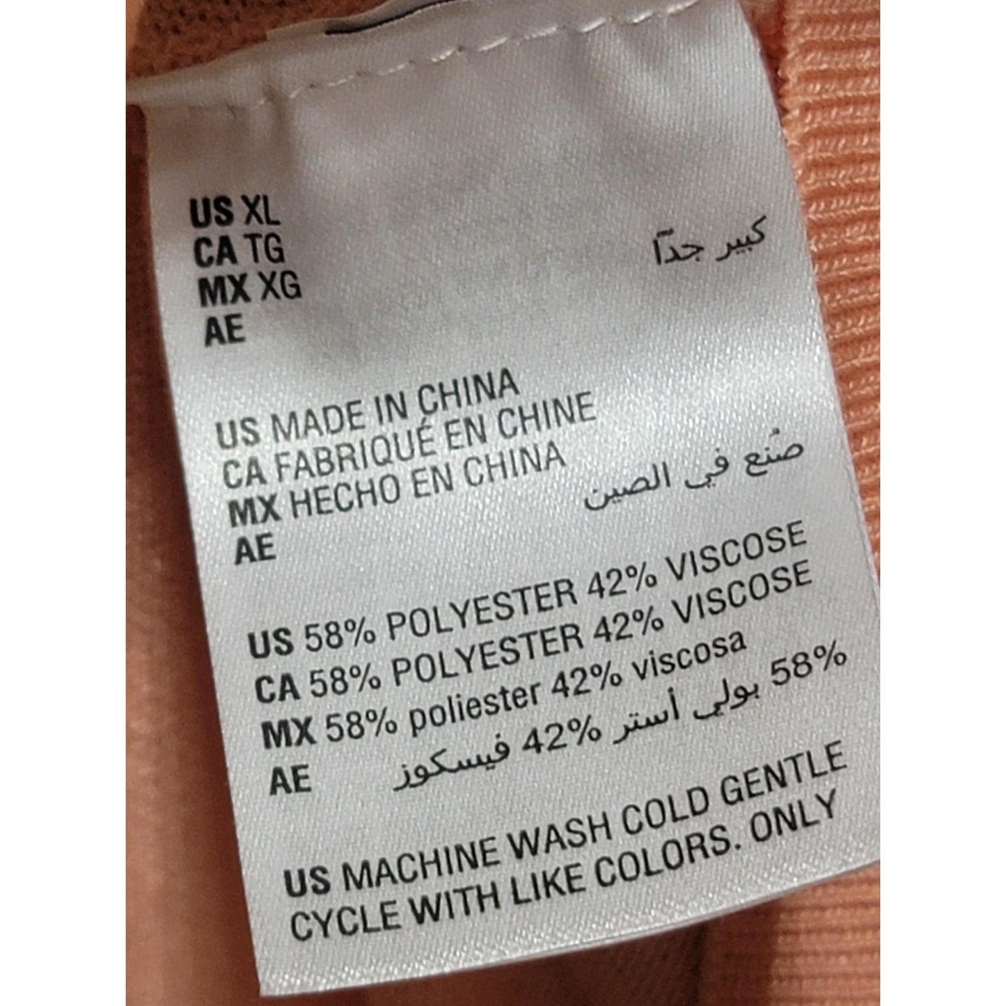 INC International Concepts Sweater Women's XL Peach V Neck Studded Sleeves