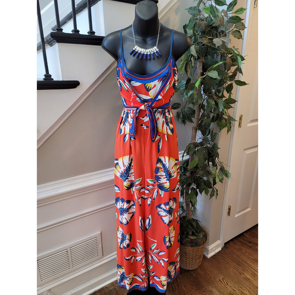 Flying Tomato Spaghetti Strap Jumpsuit Women's Size S Red Blue Summer Romper