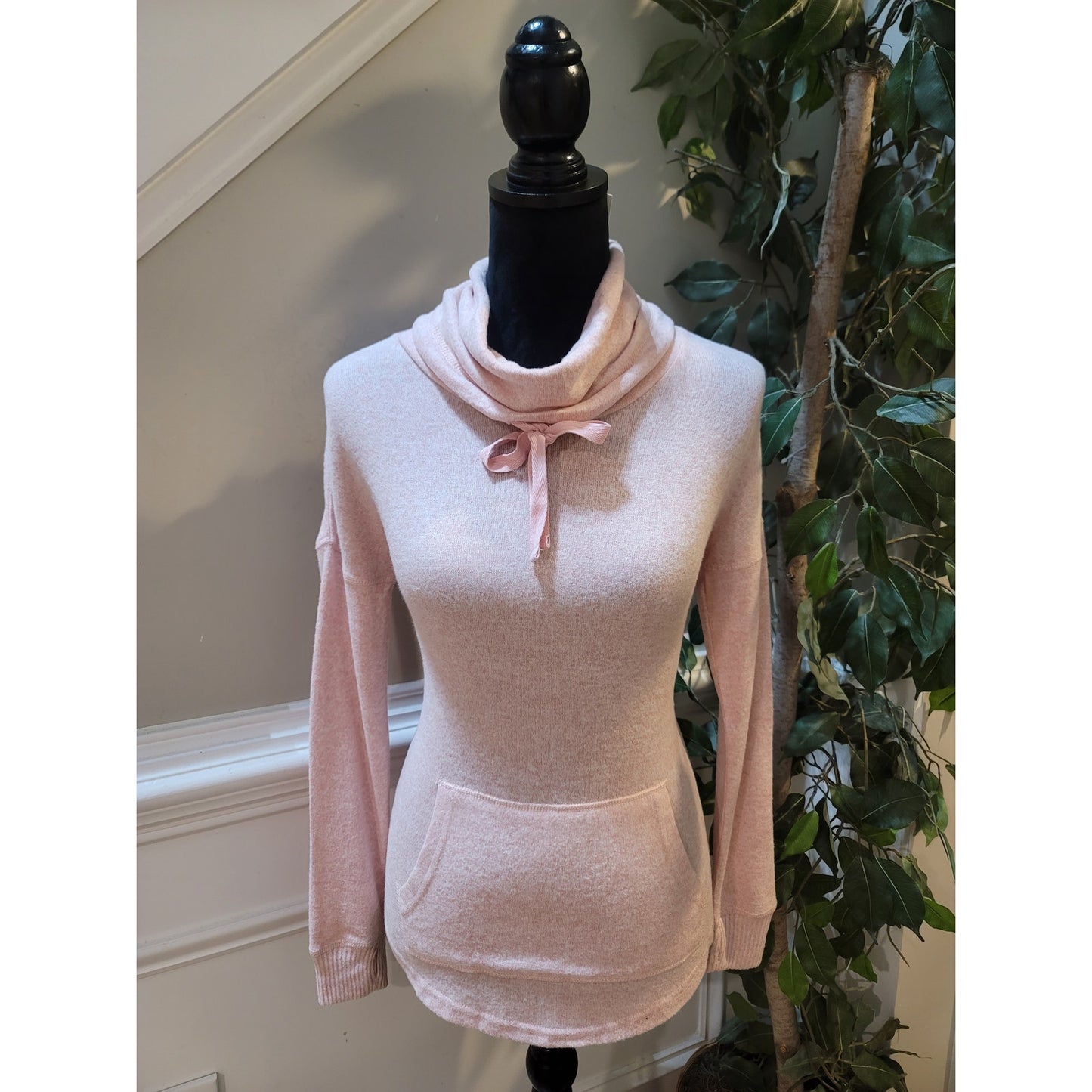 Boxercraft Sweater Women's XS Blush Heather Soft Cuddle Cowl Neck Long Sleeves