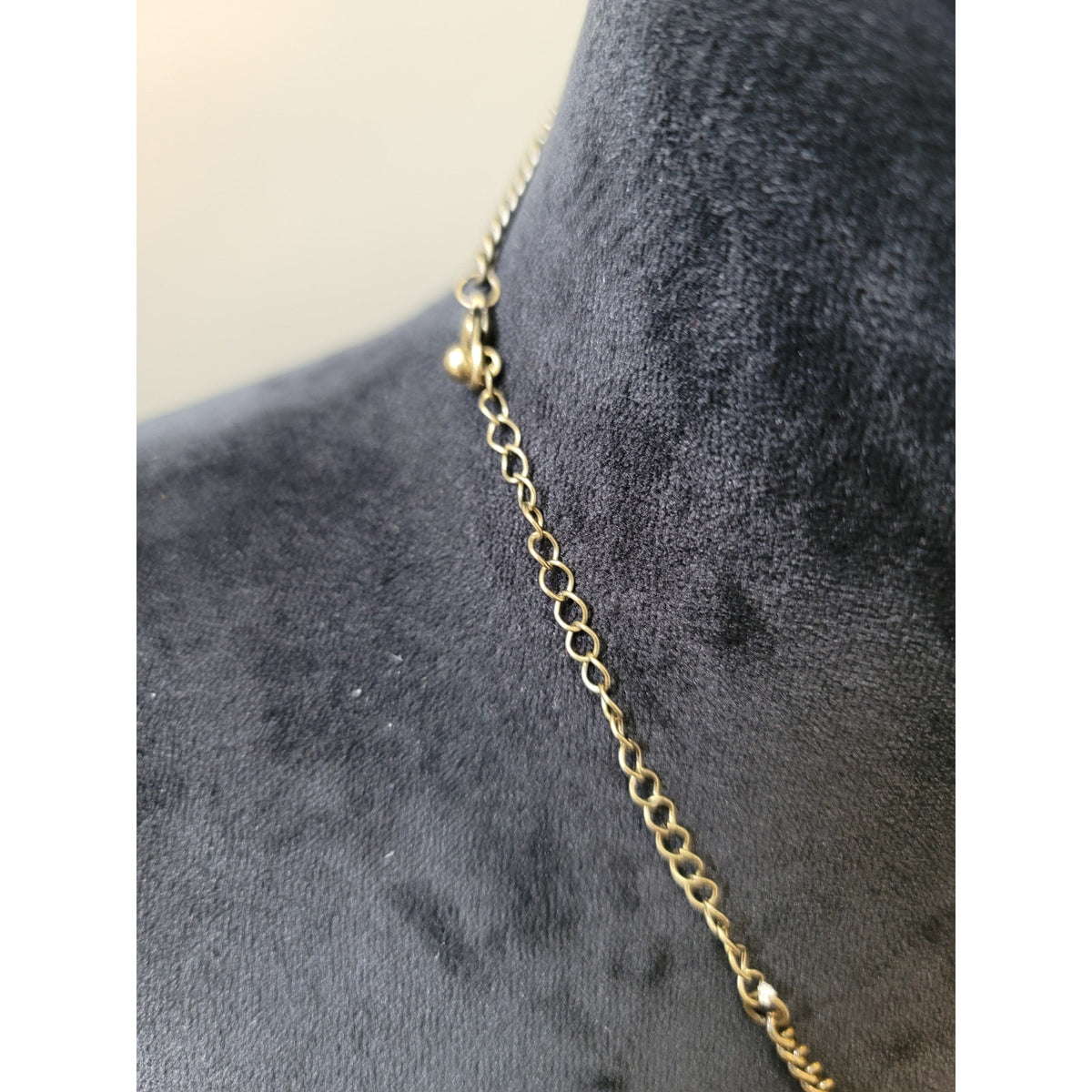 Women's Gold Chain Statement Necklace With Multicolor Beads And Lobster Lock
