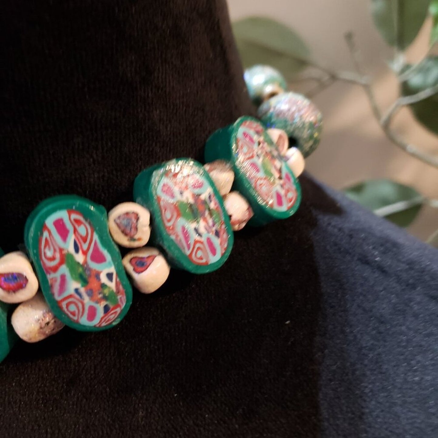 Women Fashion Multi Jade Table Cut Oval Beads Choker Necklace with Lobster Clasp