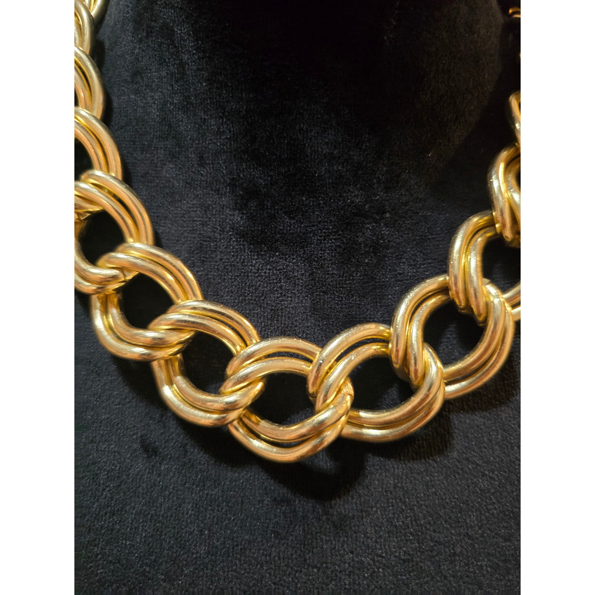 Women Chunky Gold Tone Chain Necklace Bold Statement Link Collar Fashion Jewelry