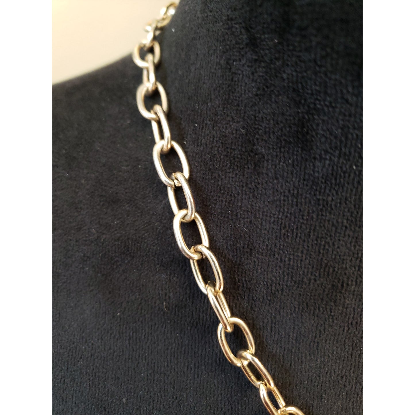 Women Gold Chain Necklace Moon Sun Charm Carabiner Lock Fashion Jewelry