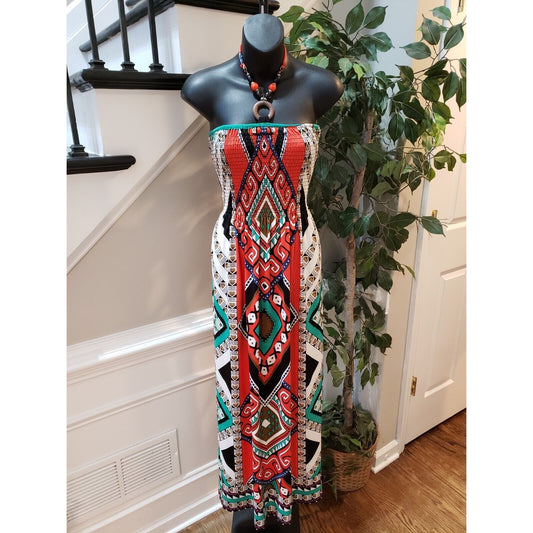 Petite Magic Women's Multicolor Polyester Off The Shoulder Long Maxi Dress PXL