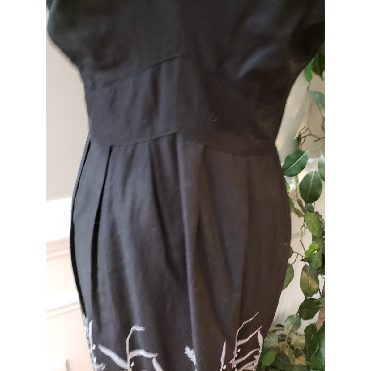 Lane Bryant Knee Length Dress Women's 16 Black Geo Print Sleeveless V Neck Lined