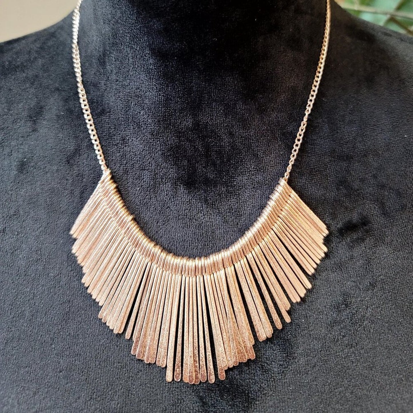 Womens Fashion Gold Tone Fringers Chain Necklace Jewelry with Lobster Clasp