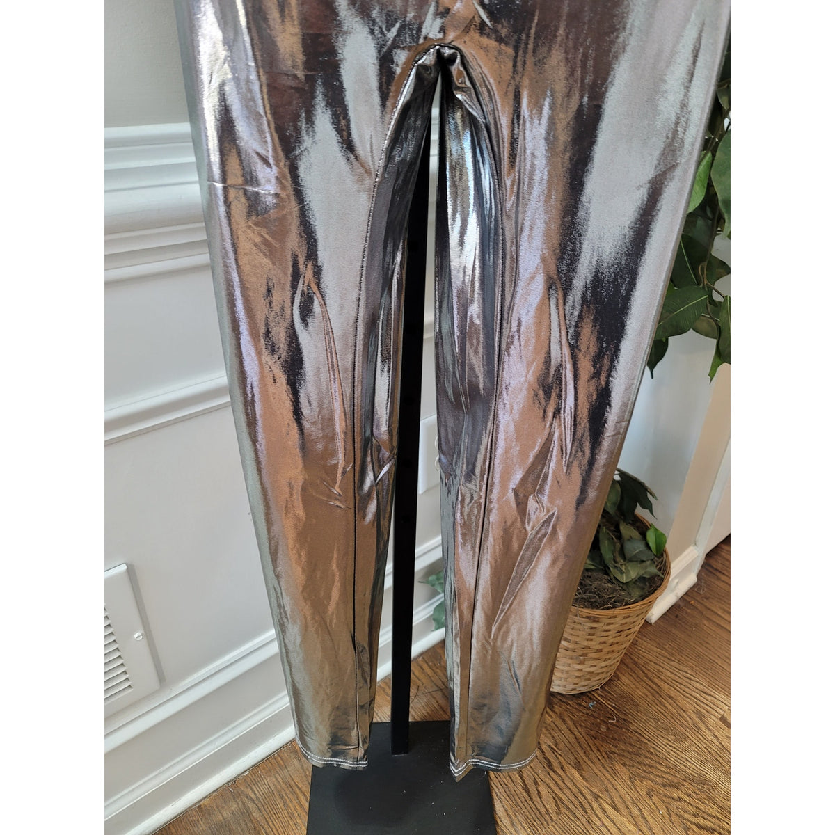 Fashion Nova One Shoulder Jumpsuit Women Large Metallic Silver Club Party Outfit