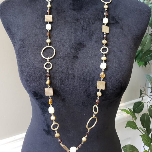 Vintage Lia Sophia Womens Multicolored Multiple Beaded Necklace w/ Lobster Clasp