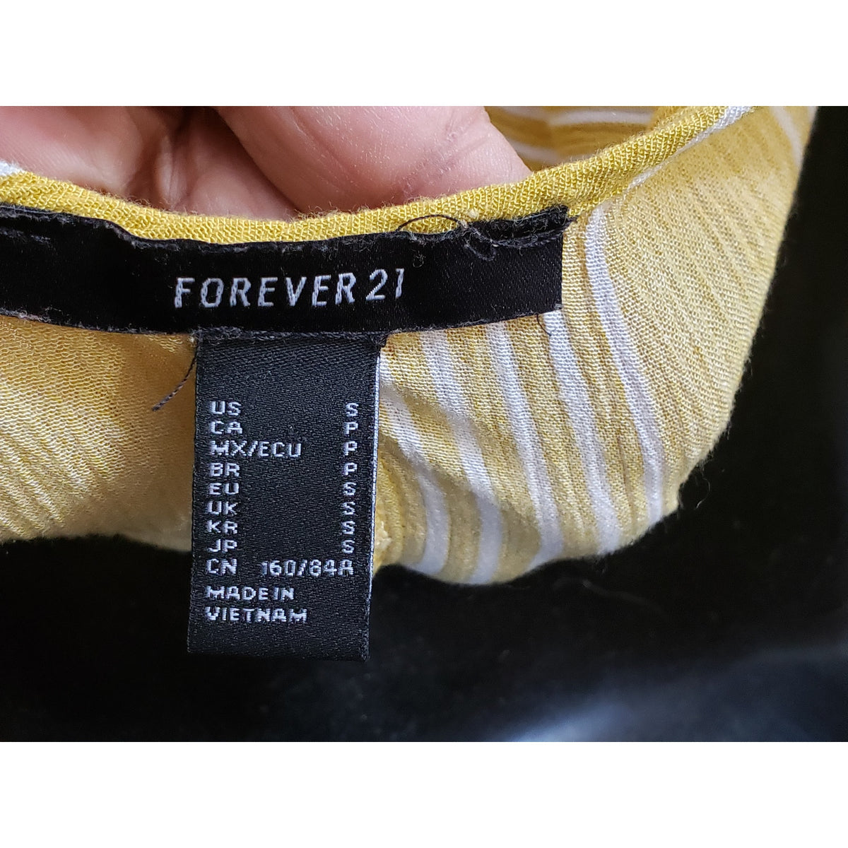 Forever21 Long Maxi Dress Women's S Yellow Striped Lurex Knit Adjustable Straps