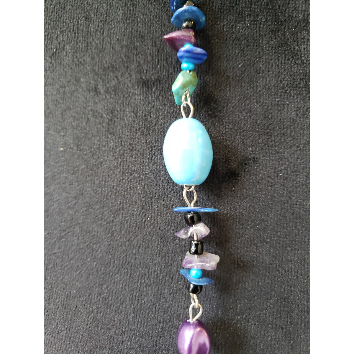 Womens Fashion Vintage Multi Chunky Biwa Stone Beaded Long Necklace Jewelry