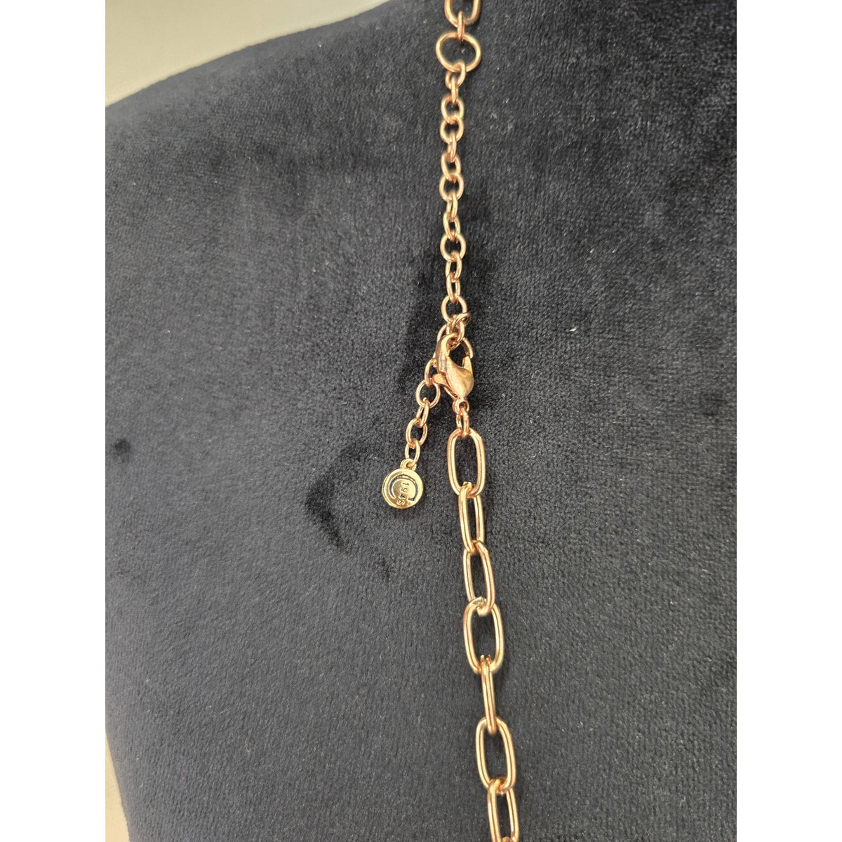C 1946 Long Multicolor Beaded Necklace Gold Tone Geometric Pendant