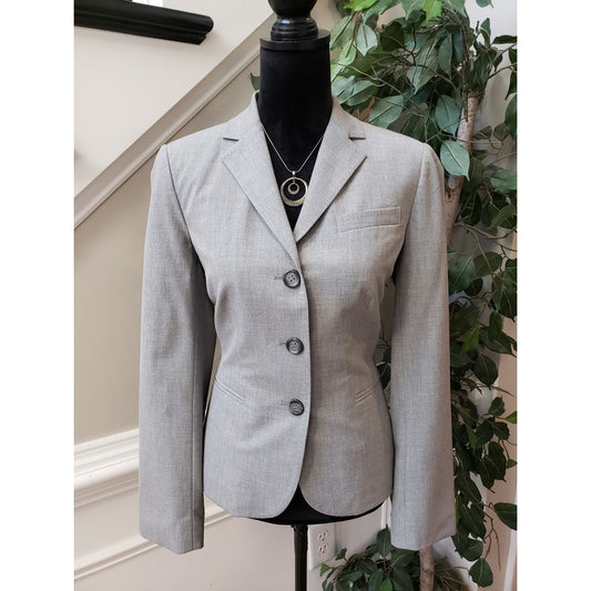 The Limited Blazer Jacket Women 6 Gray Stretch Lined Long Sleeve Single Breasted