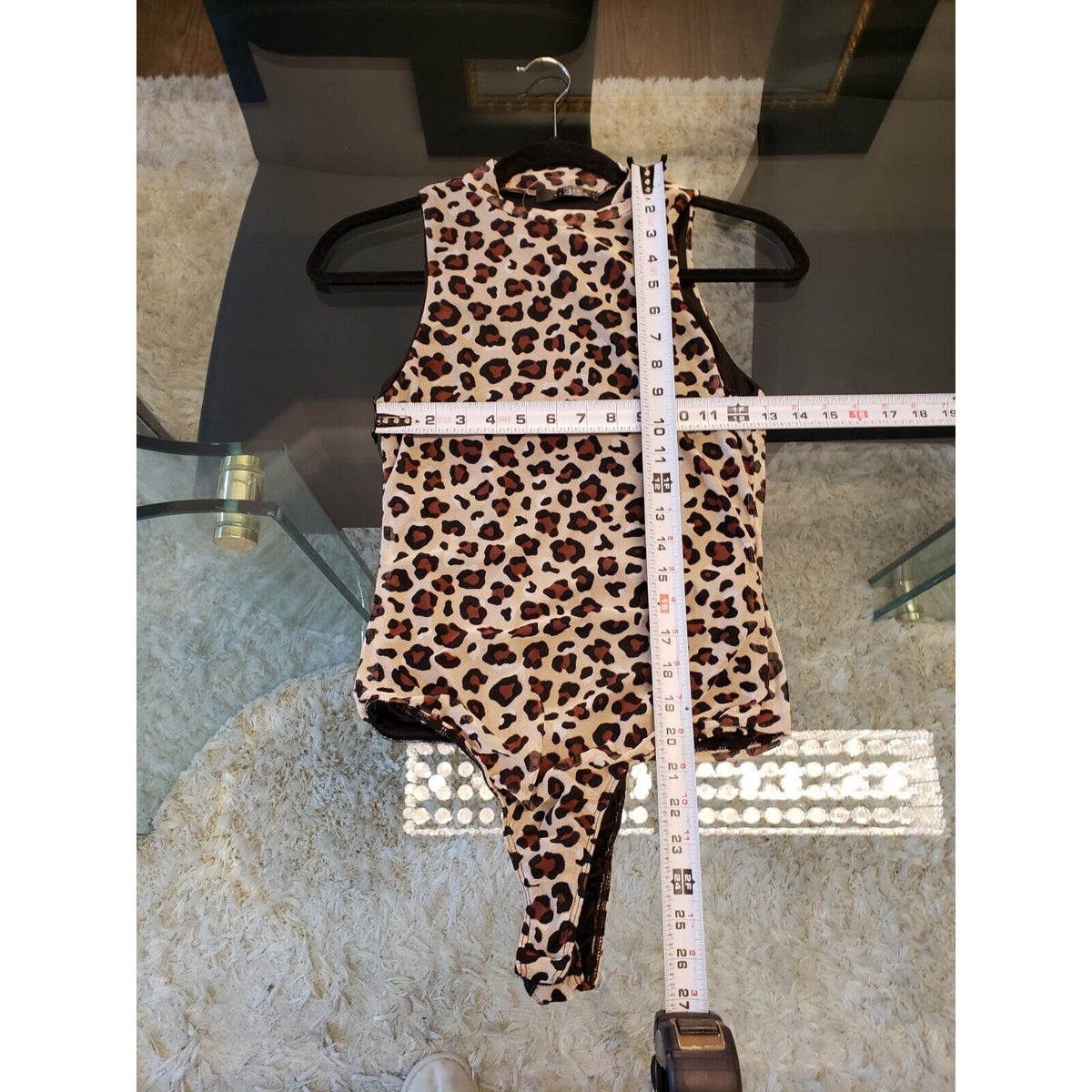 21 Saints Women's Multicolor Animal Print Mock Neck Sleeveless Bodysuit Medium