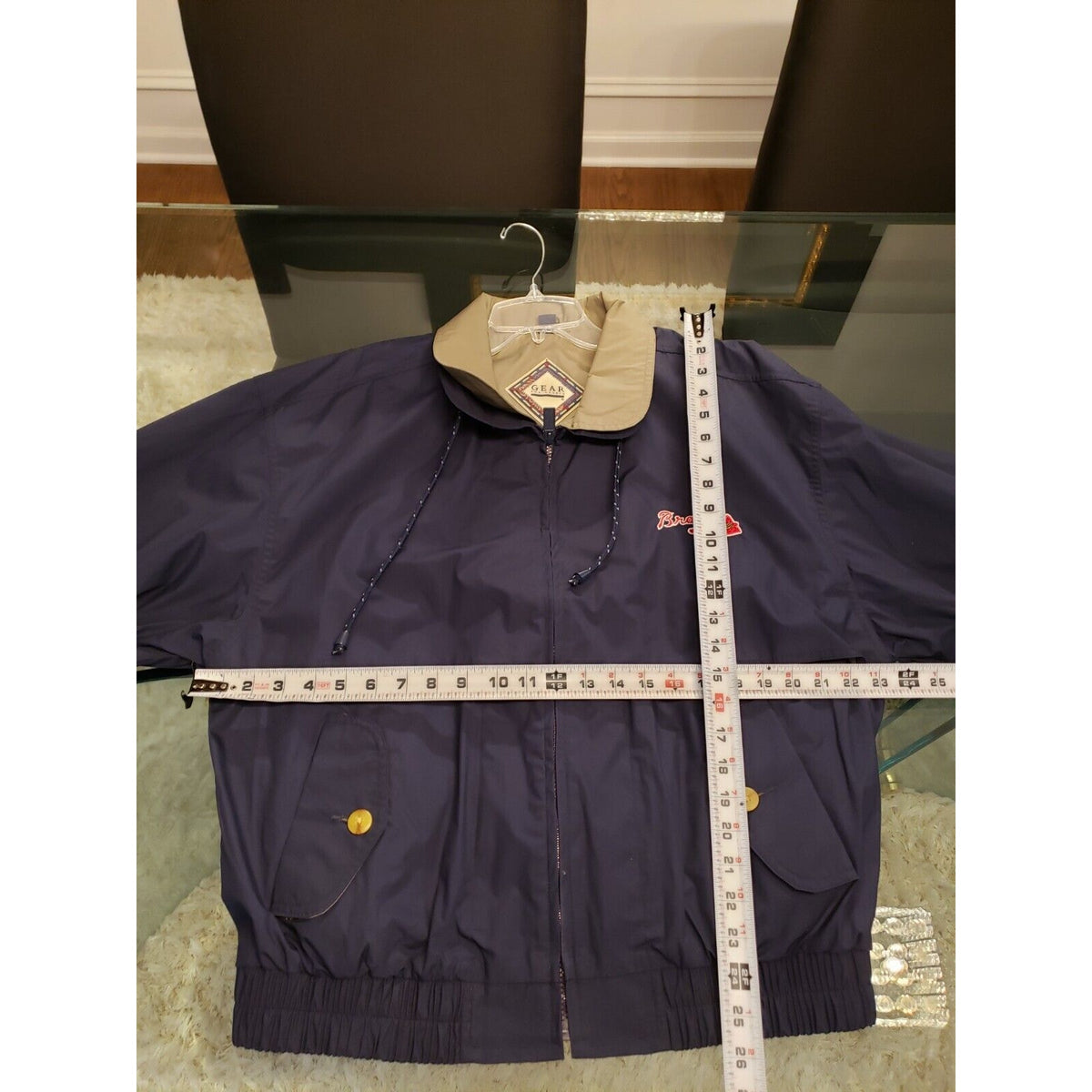 Atlanta Braves Gear Men's Blue Long Sleeve Lightweight Full Zip Jacket M