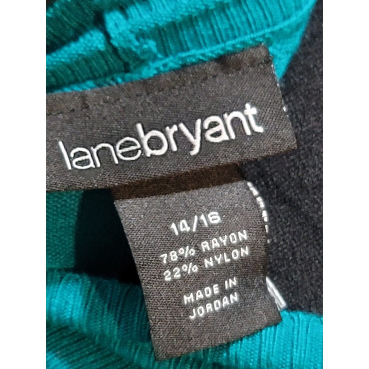 Lane Bryant Pullover Sweater Women's SZ 14/16 Teal Ribbed Hem V-Neck Long Sleeve