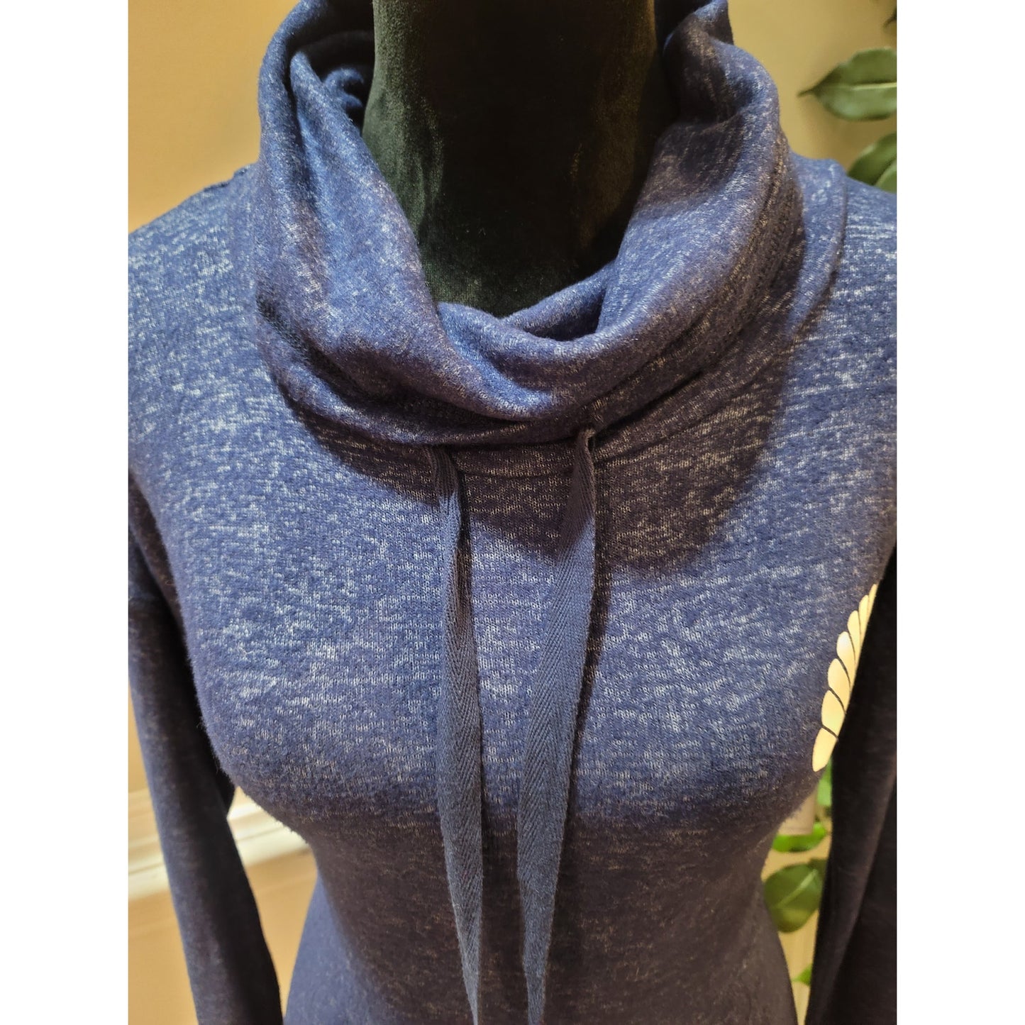 Boxercraft Pullover Hoodie Women XS Blue Long Sleeve Cowl Neck Pocket Lounge