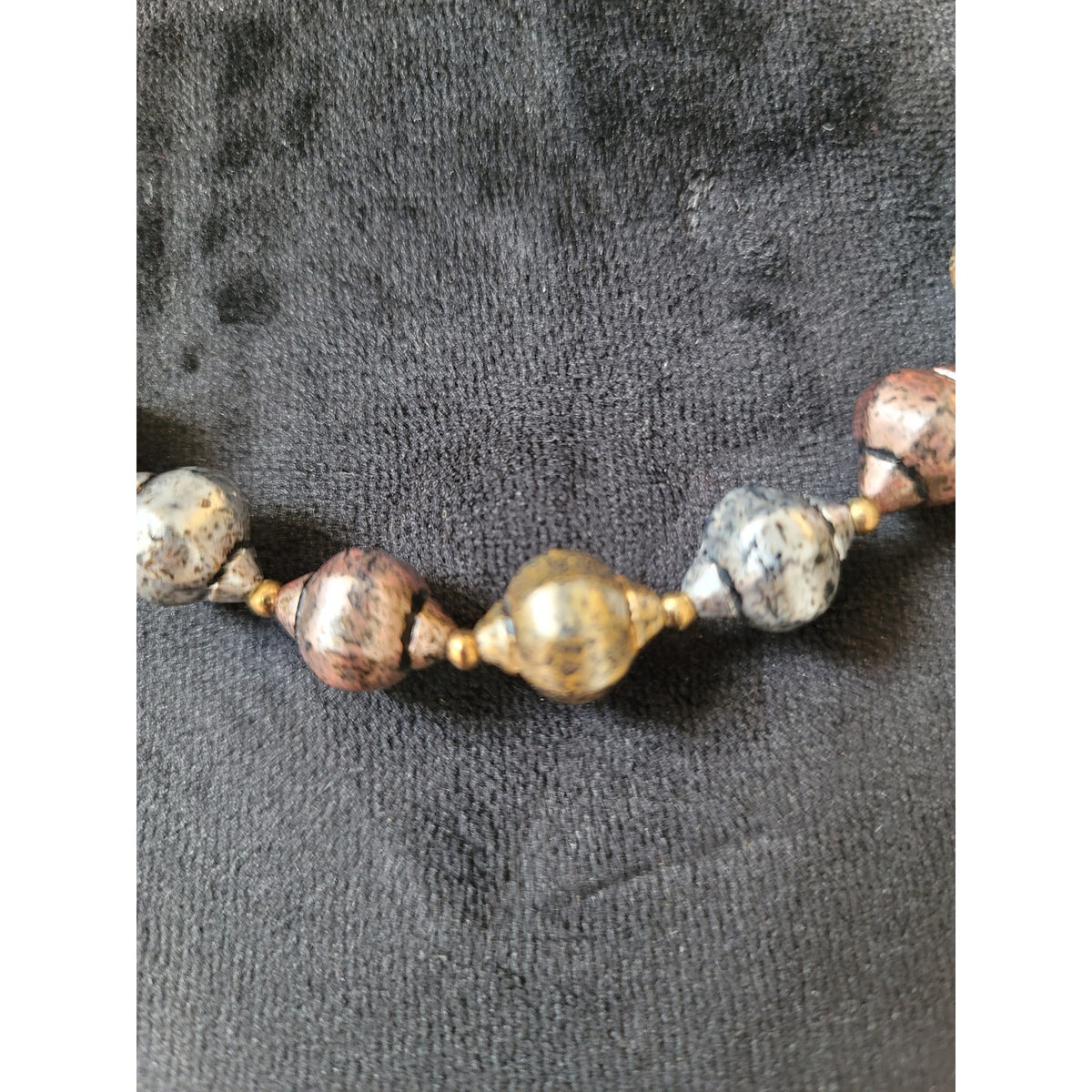 Women's Lightweight Multicolor Oxidized Beaded Necklace Elegant Jewelry