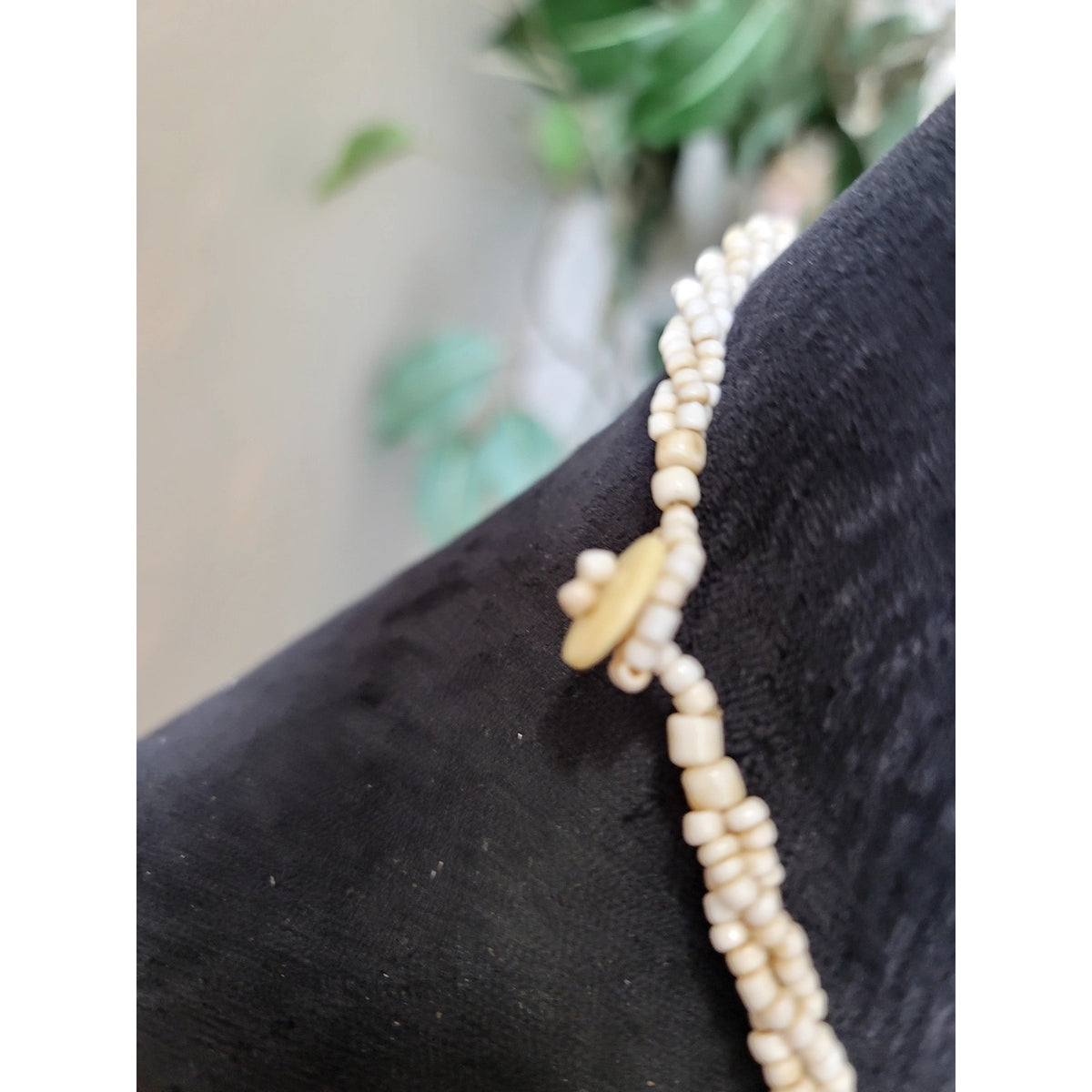 Natural Shell Pendant Beaded Statement Necklace Coastal Boho