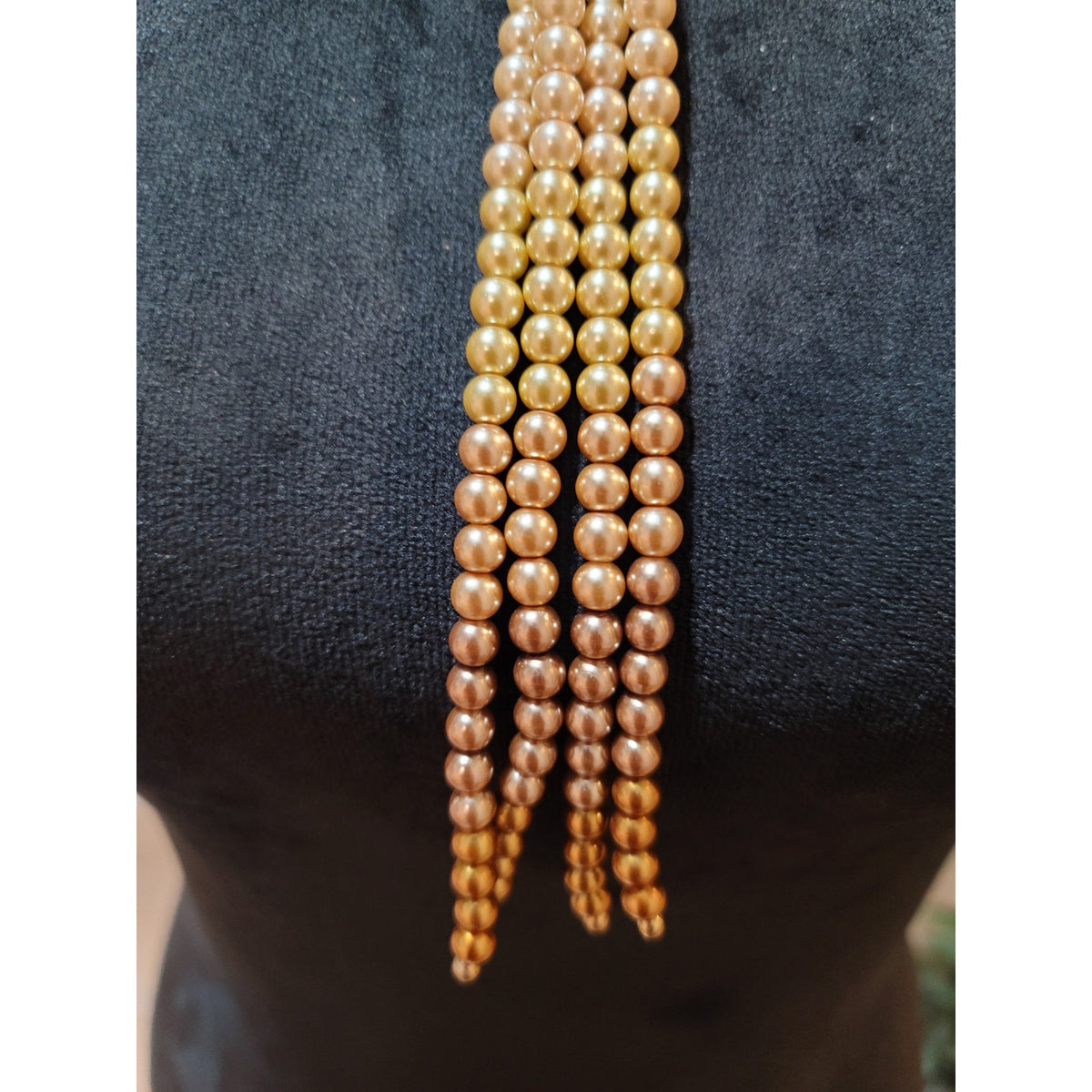 Women's Multitone Pearl Tassel Necklace With Floral Pendant And Box Clasp Design