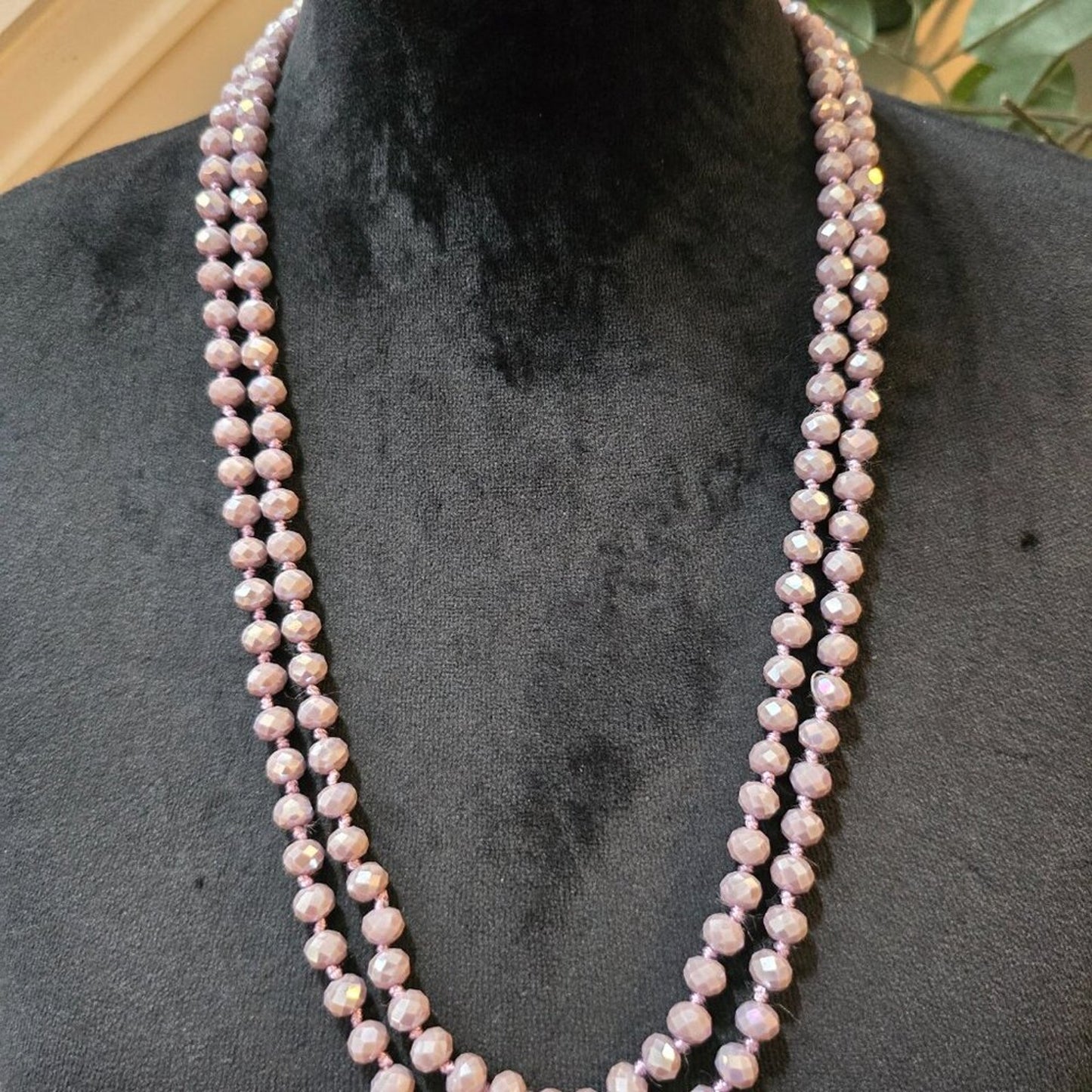 Womens Fashion Purple Single Strand Acrylic Beaded Layer Necklace Jewelry