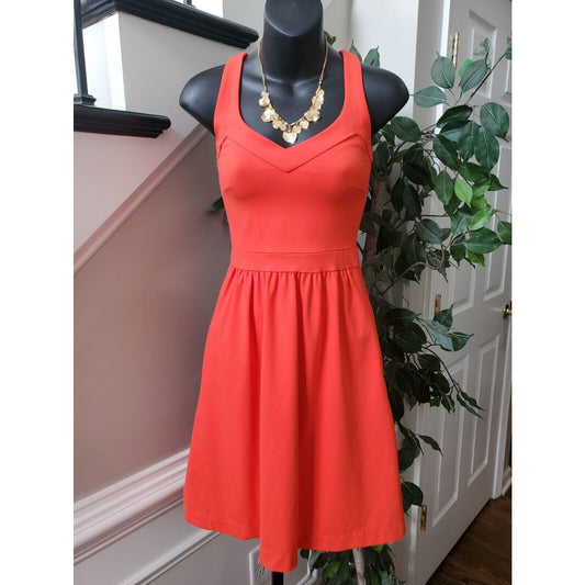Cynthia Rowley Women's Orange Nylon Sleeveless Casual Knee Length Dress Size XS