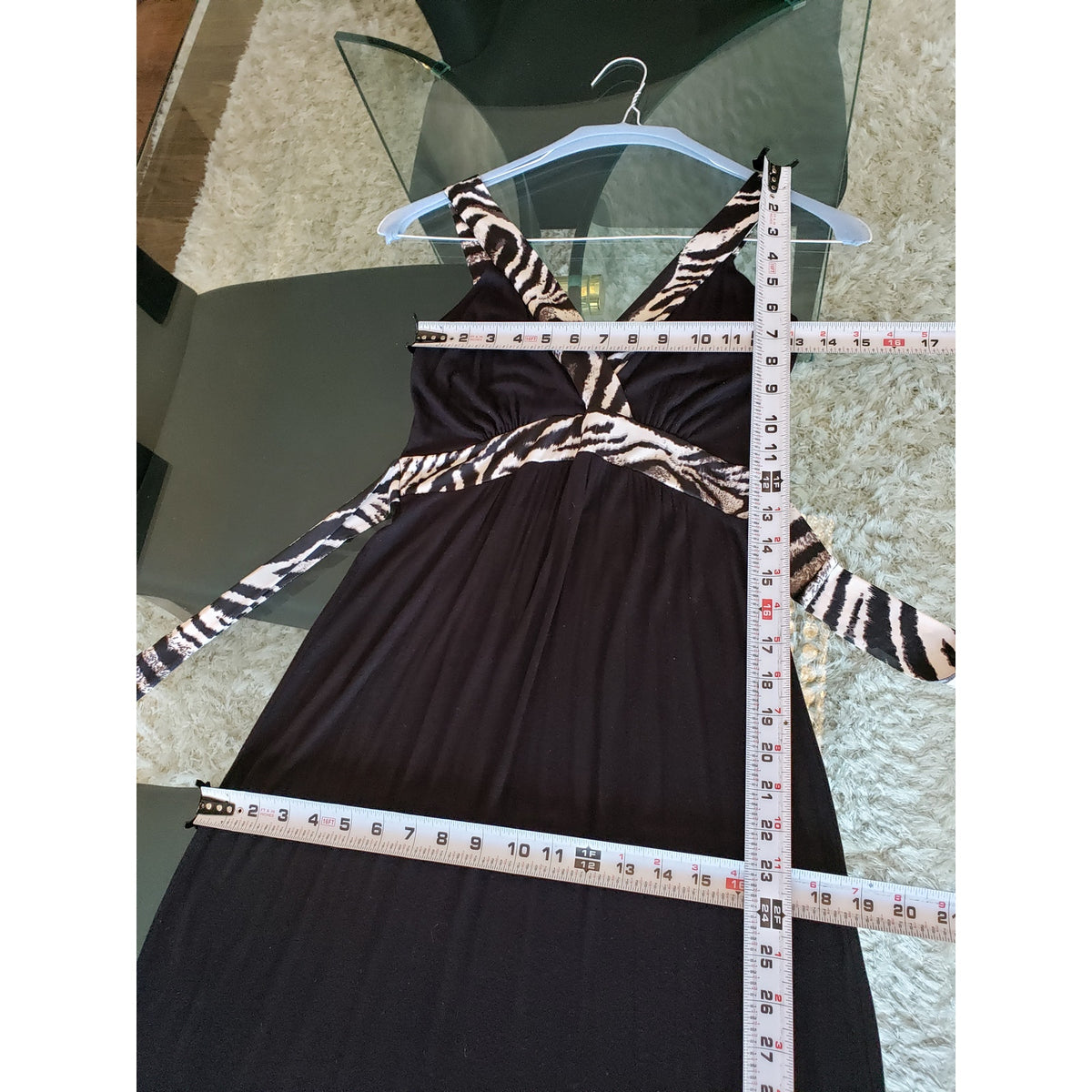 Pretty Young Thing Long Maxi Dress Women's S Black Waist Belt Sleeveless V Neck