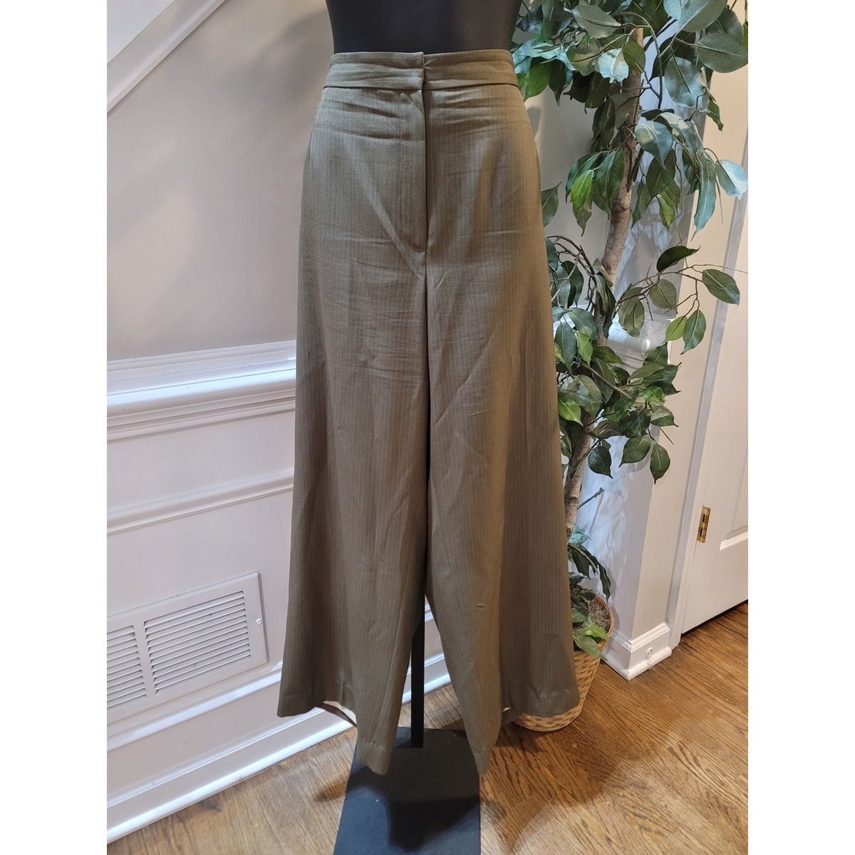 Evan Picone Pants Suit Womens SZ 20W Brown Pinstripe 3-Button Blazer Welt Pocket