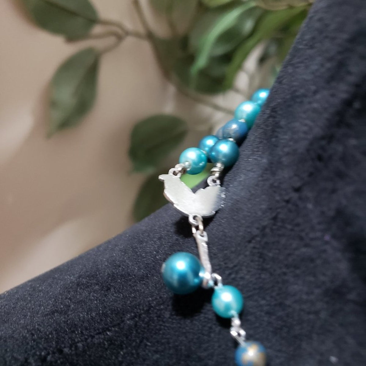 Womens Fashion Double Strand Pearl Rhinestones Beaded Necklace with Hook Clasp
