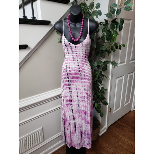 Ace Fashion Long Maxi Dress Women's M Purple Strap Casual Scoop Neck Sleeveless