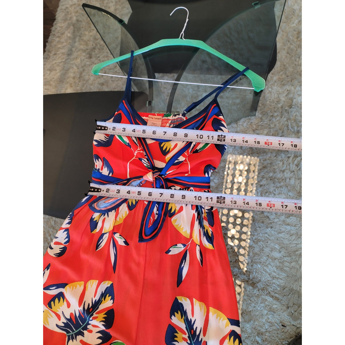 Flying Tomato Spaghetti Strap Jumpsuit Women's Size S Red Blue Summer Romper