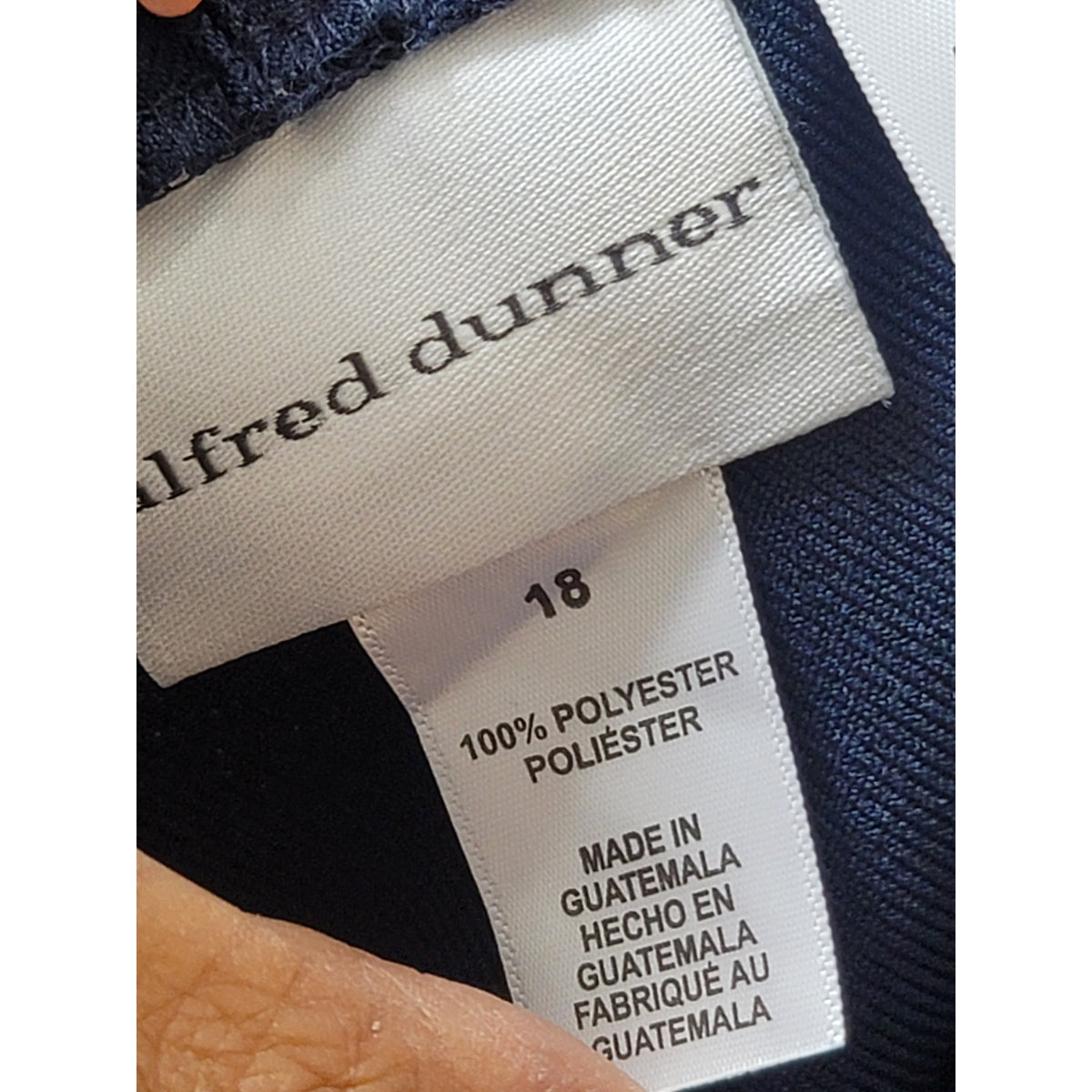 Alfred Dunner Pencil Skirt Women's Size 18 Blue Slash Pockets Back Vent Pleated