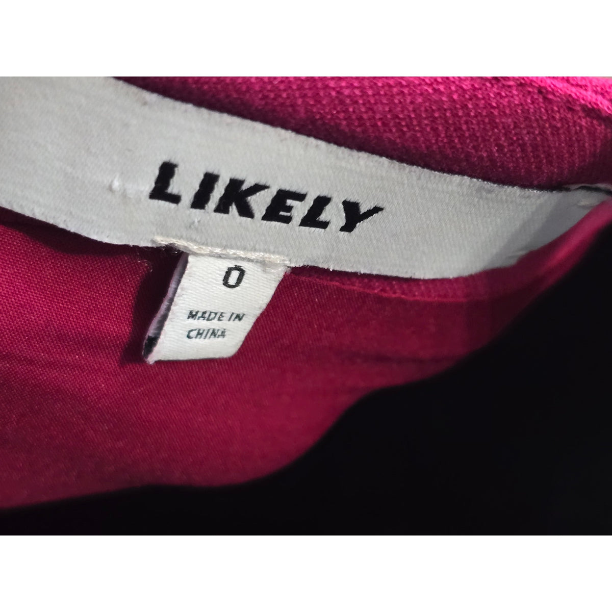 Likely Bodycon Mini Dress Women's Size 0 Pink Wide Shoulder Straps Notch Neck