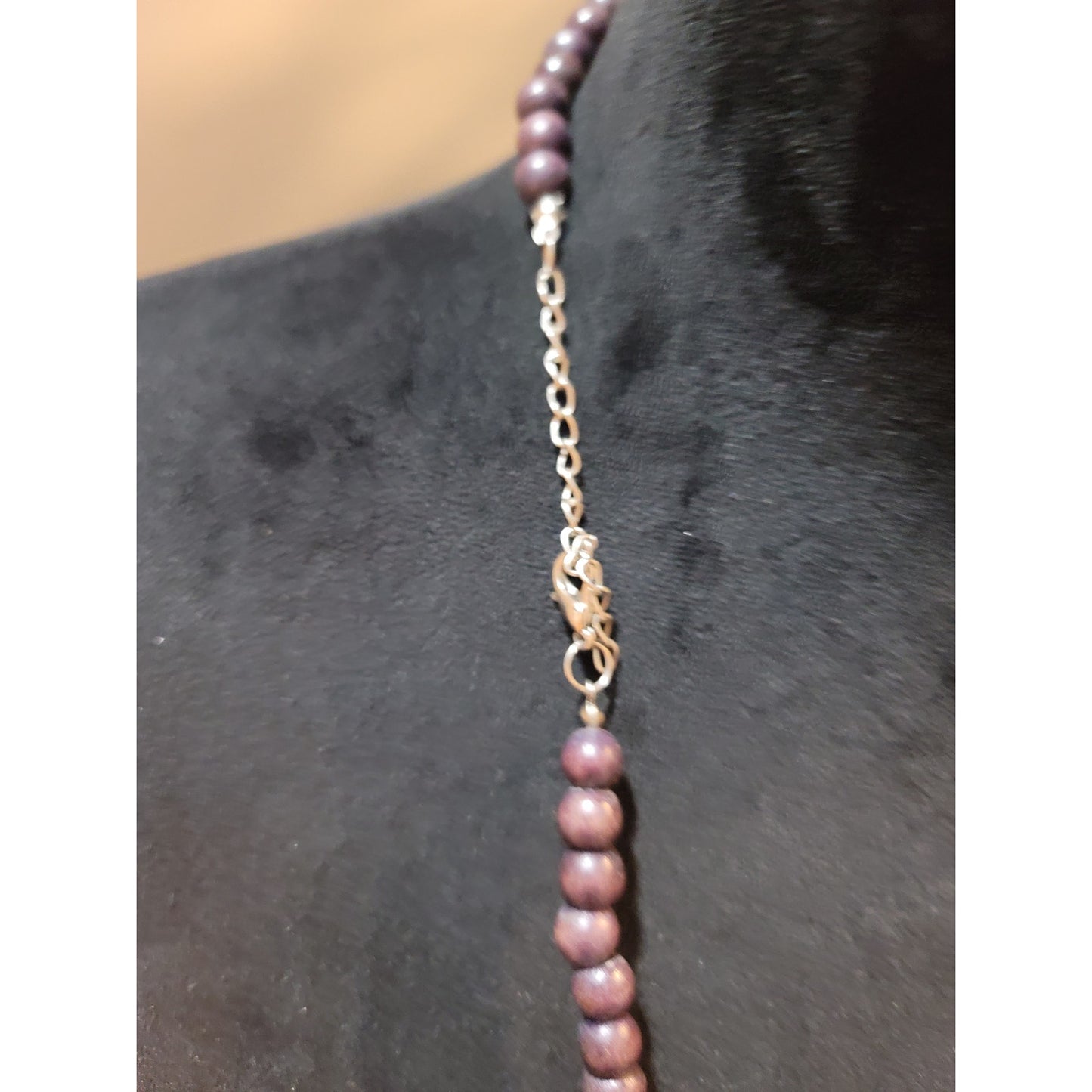 Women Multicolor Wooden Beaded Necklace Multi Strand Jewelry With Lobster Clasp