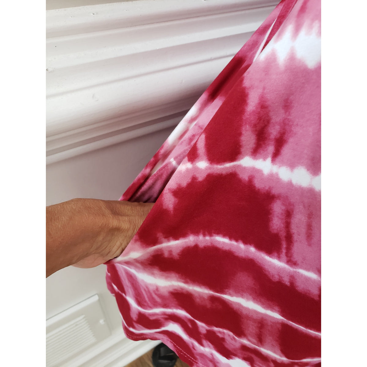 Kiwi & Punch Fit & Flare Dress Womens Size M Pink & White Round Neck Sleeveless
