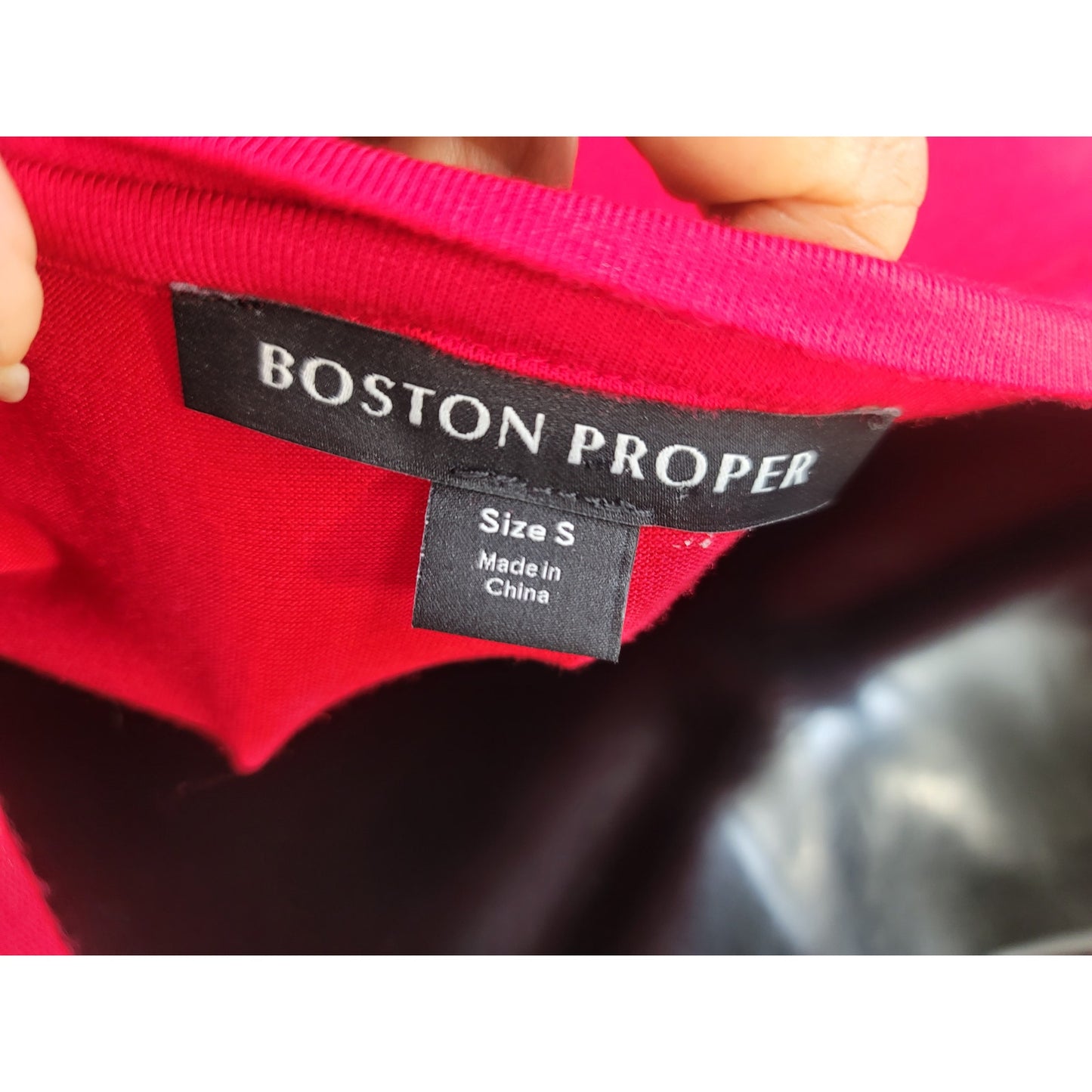 Boston Proper Top Women's Size S Red Long Sleeve Tunic Chiffon Overlay Elegant