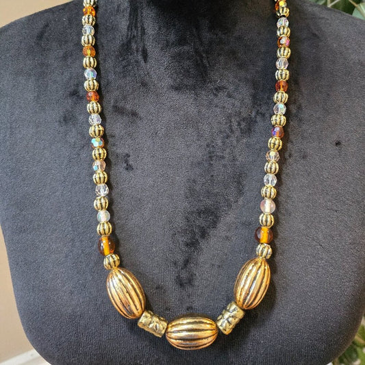Womens Fashion Multicolor Multiple Beaded Necklace Jewelry with Toggle Clasp
