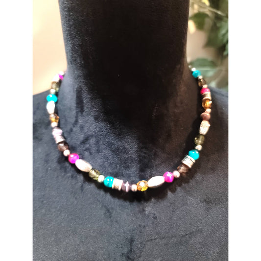 Women's Boho Beaded Necklace Bracelet Set Lobster Clasp Multicolor Jewelry