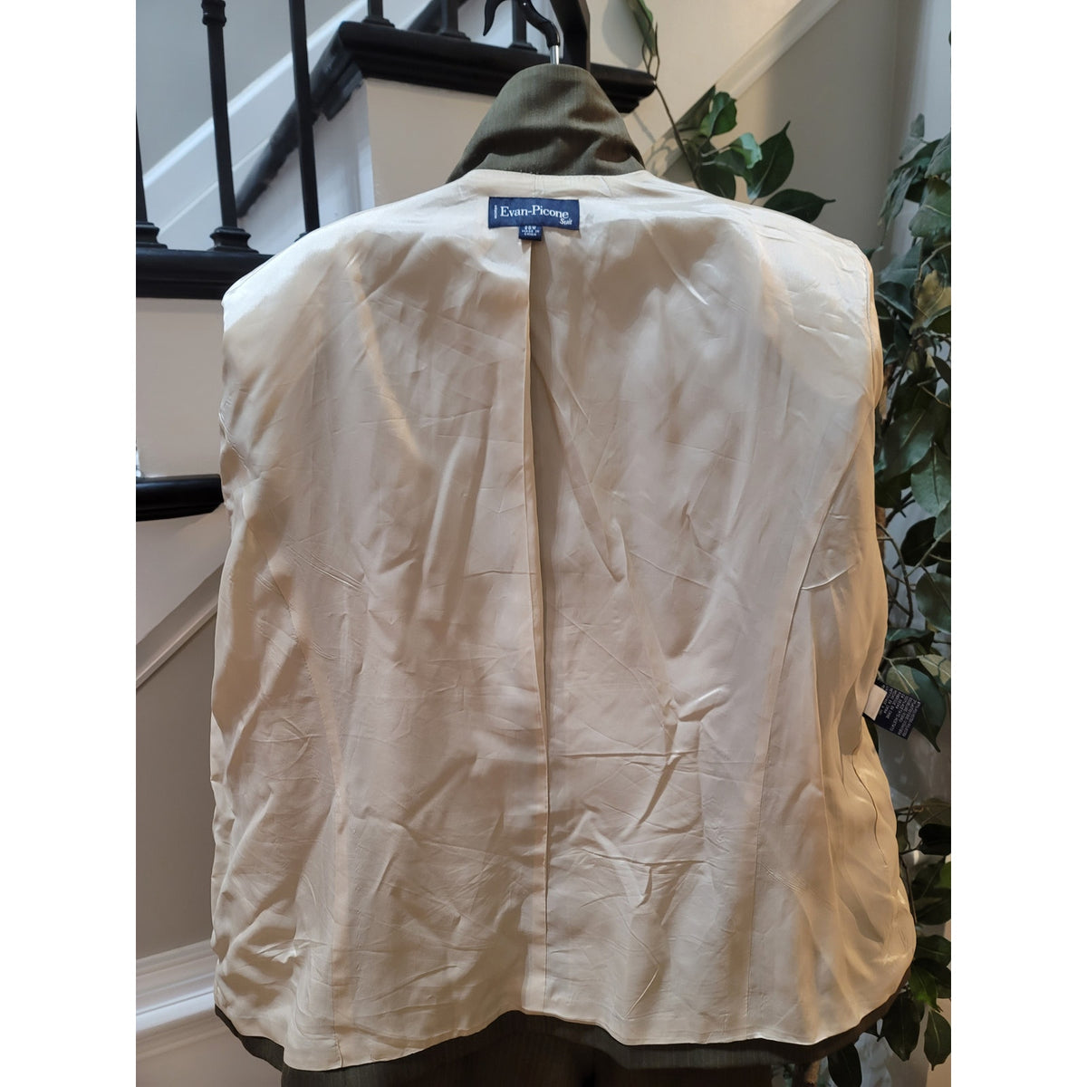 Evan Picone Pants Suit Womens SZ 20W Brown Pinstripe 3-Button Blazer Welt Pocket