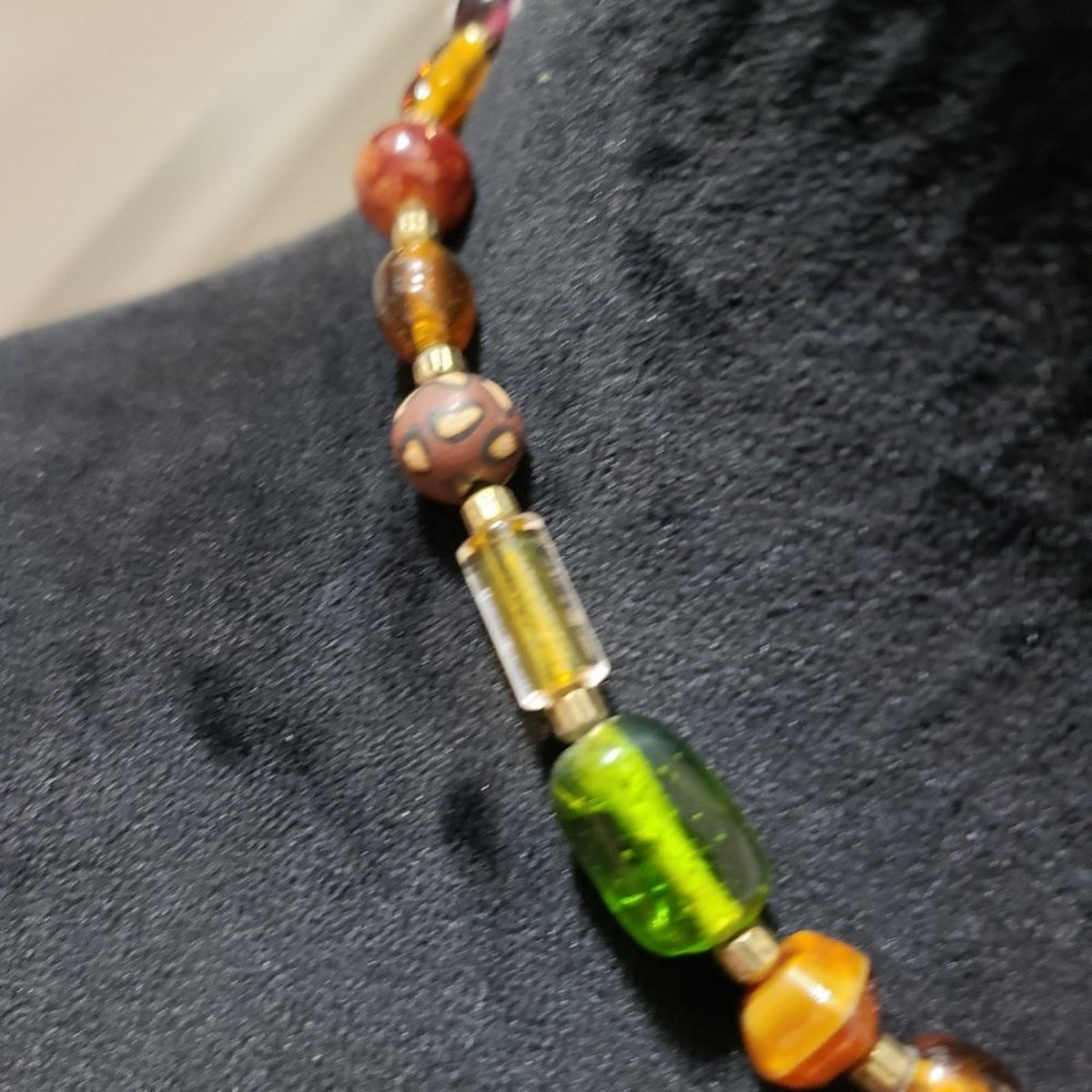 Womens Fashion Multi Color Rhinestones Beaded Charm Necklace with Lobster Clasp