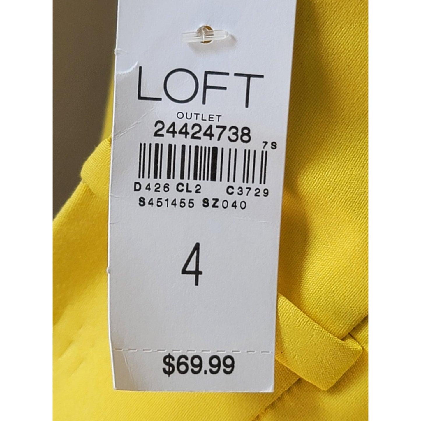 LOFT Skinny Ankle Pants Women's Size 4 Yellow Modern Fit Stretchy Trousers