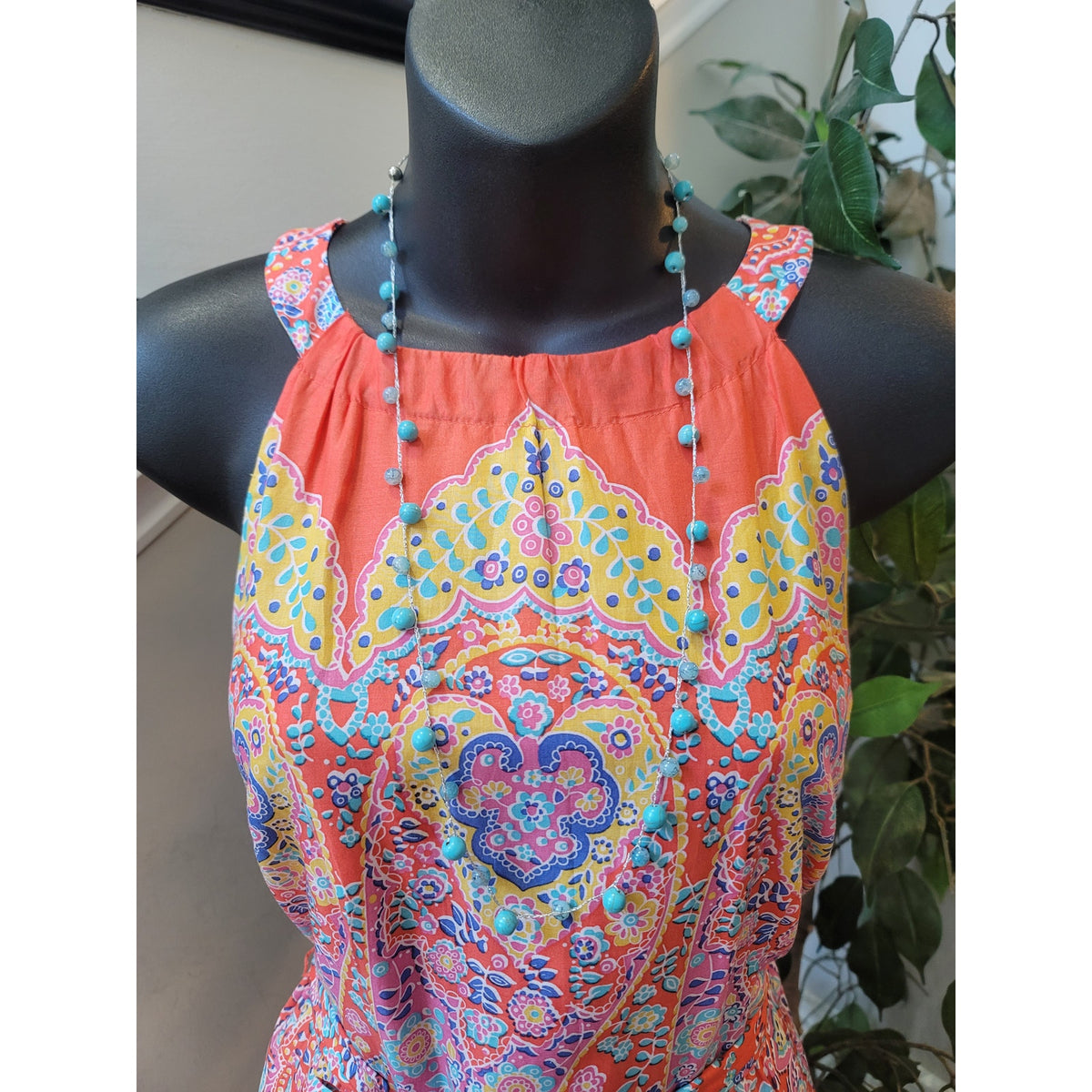 Talbots Maxi Dress Women's Size 4P Multicolor 100% Cotton Sleeveless Floral