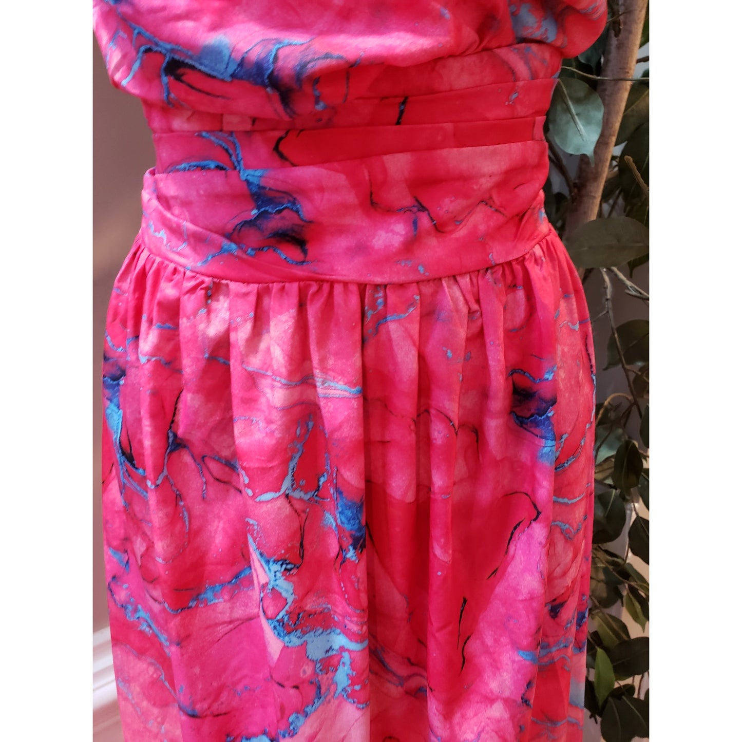 Fashion Nova Callie Maxi Dress Womens 2X Pink Empire Waist Pleated Cross Back