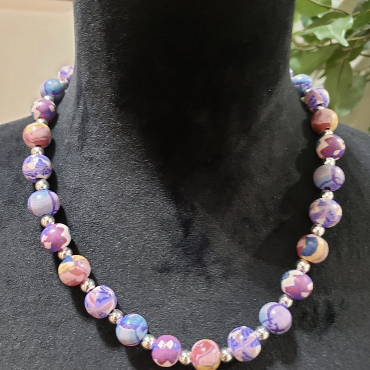 Women's Multicolor Round Beaded Cute Necklace Eclectic Funky Jewelry