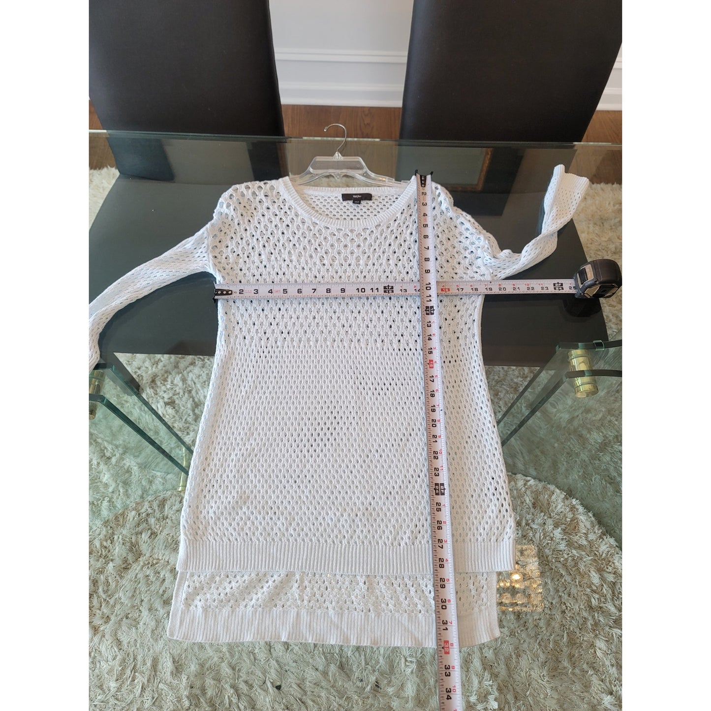 Xhilaration Sweater Women's Size XS White Long Sleeve Open Knit Pullover